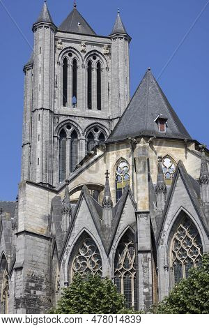 Ghent, Belgium - May 19, 2023: Medieval Saint Nicholas Church (sint-niklaaskerk), One Of The Most Fa