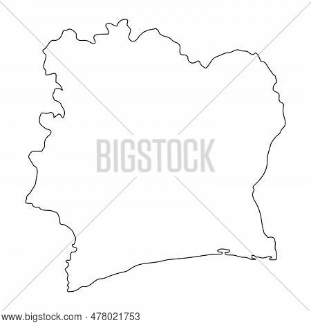 Highly Detailed Côte D'ivoire Map With Borders Isolated On Background. Simple Flat Icon Illustration