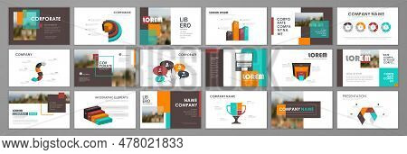 Business Presentation Infographic Elements Template Set. Keynote Presentation Background, Slide Temp