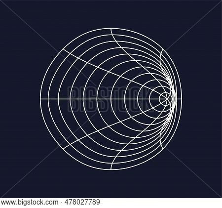 Abstract Funnel Figures Form Concept. Inside Volumetric Line Figures View. Circle Or Round. Cyberspa