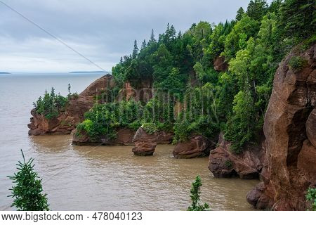 The Bay Of Fundy, New Brunswick.this Bay Is Famous For Having The Highest Tides In The World, Which 