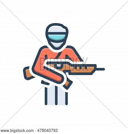 Color Illustration Icon For Terror Burglary Burglar Terrorism Consternation Robber Intimidation Crim