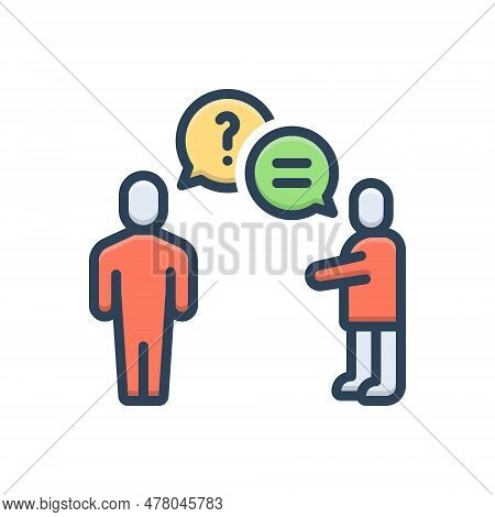 Color Illustration Icon For Responding Response Reaction Repercussion Face Answer Reply Discussion C