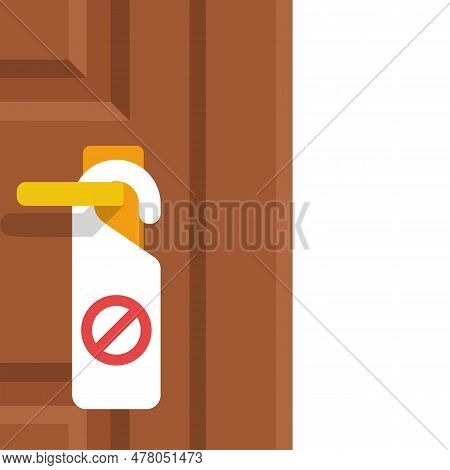 Do Not Open Doors. Red Prohibiting Sign. Vector Illustration Flat Design.