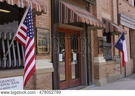 Granger Tx: June 7, 2023 - Historic Downtown Bank Building In Granger Tx