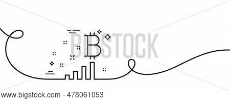 Bitcoin Graph Line Icon. Continuous One Line With Curl. Cryptocurrency Analytics Sign. Crypto Money 