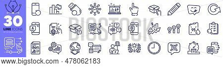 Customer Satisfaction, Ab Testing And Hold Box Line Icons Pack. Qr Code, Weather Phone, Inspect Web 