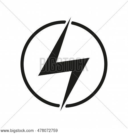 Power Icon. Lightning Power Icon. Vector Illustration. Stock Image.