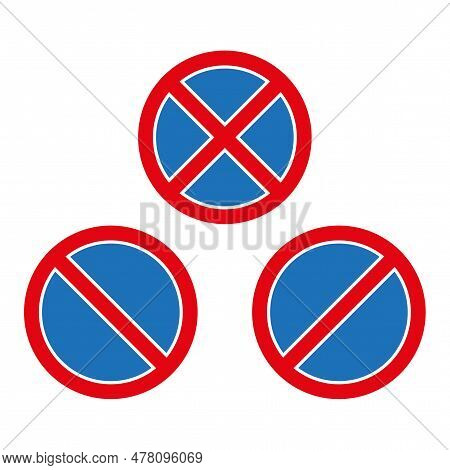 Clearway Sign. Parking, Forbidden Icon. Vector Illustration. Stock Image.