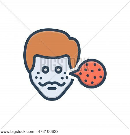 Color Illustration Icon For Spots Smear Blot Smudge Stain Pimples Face Dermatologic Sensitivity Skin