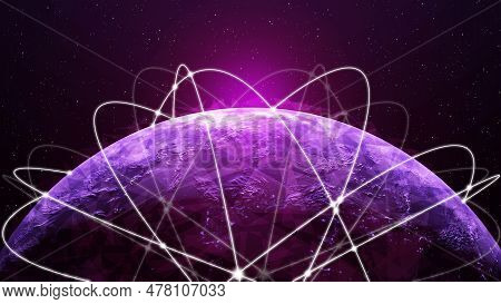 3d Illustration Global Modern Creative Communication And Internet Network Map Connect In Smart City 