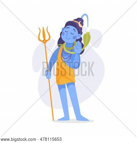 Ancient Indian Hindu Shiva God And Deity Vector Illustration