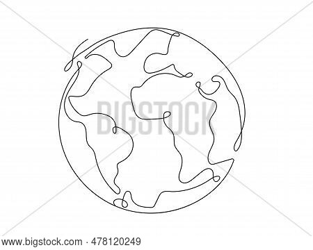World Linear Simple Vector Concept. Logotype For Company Or Organization In Minimalist Style. Geogra