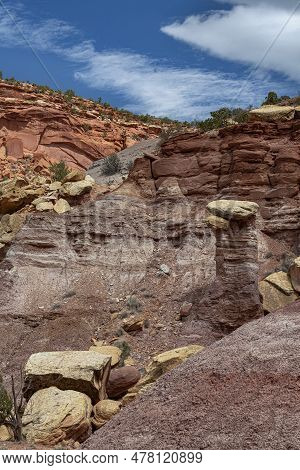 Capstone And A Column Are Two Rock Formations At Escalante Grand Staircase National Monument In Garf