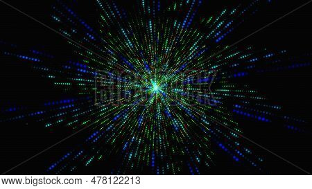 A Green cyan Backdrop With A Variety Of Colors. Effect Of Light Speed. Background With A Gradient, A