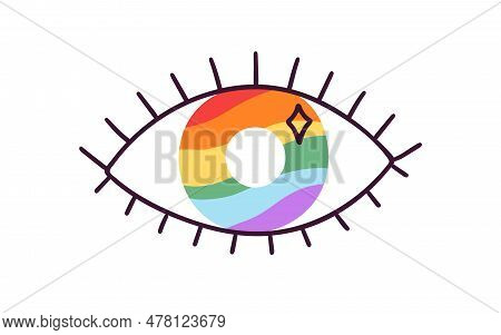 Lgbt Eye Symbol, Lgbtq-colored Iris. Queer, Homosexuality, Homosexual Love Freedom, Equality, Suppor