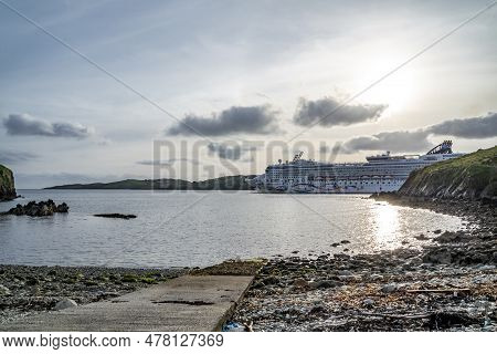 Killybegs, Ireland - May 16 2023: The Norwegian Star Leaving After Visiting Killybegs