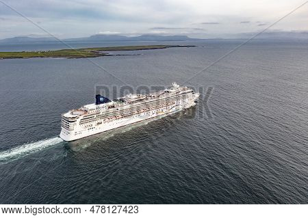 Killybegs, Ireland - May 16 2023: The Norwegian Star Leaving After Visiting Killybegs