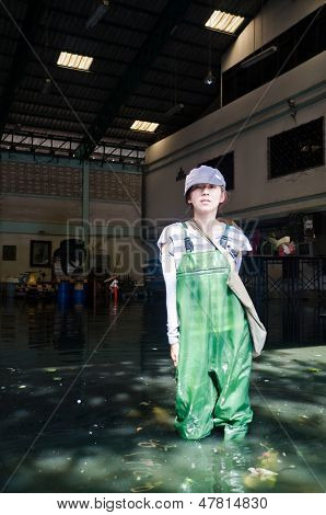 De ergste overstromingen In Nakhon Pathom, Thailand