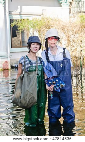 De ergste overstromingen In Nakhon Pathom, Thailand