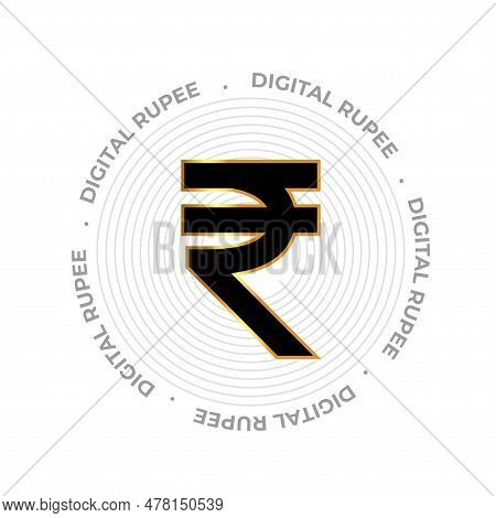 Futuristic Digital Money Concept With Indian Rupee Sign Vector