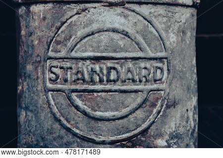 Finowfurt, Germany - May 06, 2023: Logo On An Old Canister, Now Defunct (1911) By The Standard Oil C