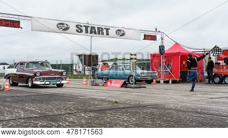 Finowfurt, Germany - May 06, 2023: The Vintage Cars On The Pitlane. Race Festival 2023. Season Openi