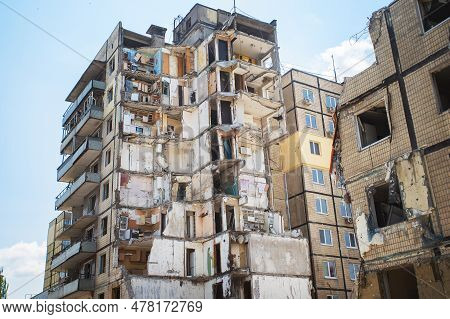 Dnipro City, Ukraine - June 22, 2023: Living Complex Destroyed By Russia With Kh-22 Missile On 14 Ja