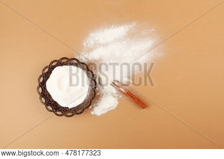 Salep Flour For Preparing Sweet Turkish Drink. Also Spelled Salep Or Sahlab. Salep Flour Is Consumed