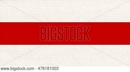 Historical Flag Of Belarus. Flag Of Belarus. Belorussian Flag On Fabric Surface. Fabric Texture. Nat