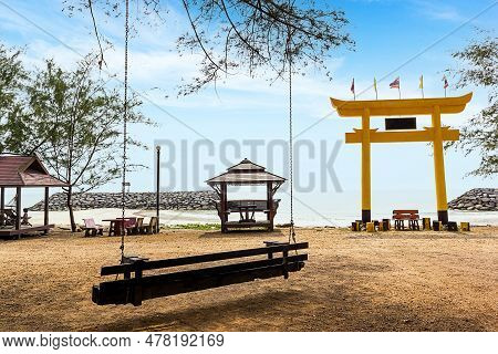Wat Na Saton Temple On Beach Seaview At Hua Sai Nakhon Si Thammarat Thailand