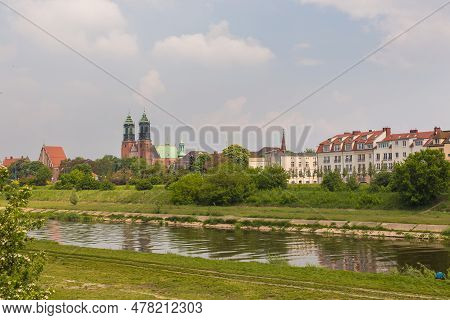 Poland, Poznan - 19 May 2019: View Of The Archcathedral Basilica Of St. Peter And St. Paul In Poznan