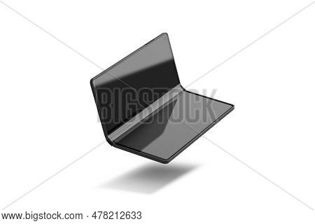 Flexible Display Phone Opened Like Book Half Front No Gravity