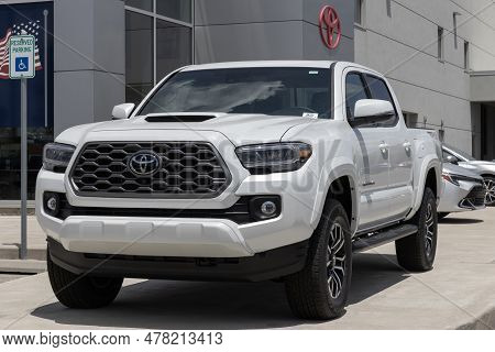 Whitestown - June 24, 2023: Toyota Tacoma Display At A Dealership. Toyota Offers The Tacoma In Sr, S