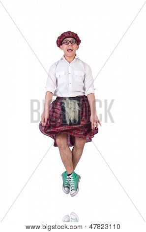 Lustige Scotsman isolated on the white