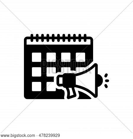 Black Solid Icon For Upcoming Gonna-come Approaching Forthcoming Imminent Megaphone Events Advertisi