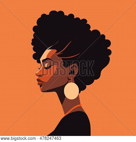 Black Woman Modern Icon Avatar. African Woman Design. Abstract Contemporary Poster. Wall Art Design.