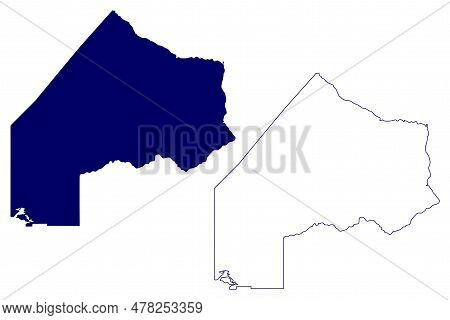 Kenora District (canada, Ontario Province, North America) Map Vector Illustration, Scribble Sketch K