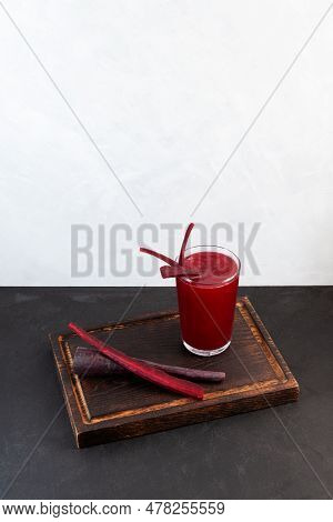 Salgam - Popular Turkish Drink, Made From Fermented Purple Carrots, Turnips Or Beets. Selective Focu