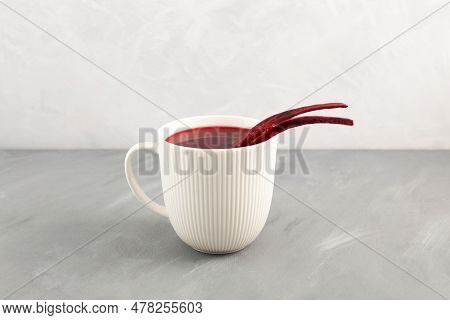 Salgam - Popular Turkish Fermented Drink. Traditional Beverage Made With Water, Purple Carrot Or Tur