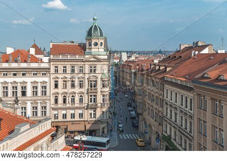 Prague, Czech Republic - September 14, 2019: Mostecka Street And Main Square Of Prague's Mala Strana