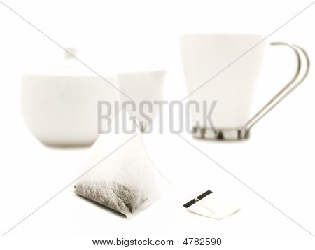 Moderne witte thee-set