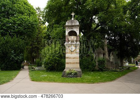 Carl Ritter Von Ghega Memorial Grave In Viennas Central Cemetery. June 4, 2023, Vienna, Austria.