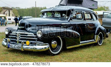 Finowfurt, Germany - May 06, 2023: The Full-size Car Chevrolet Stylemaster, 1948. Race Festival 2023