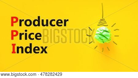 Ppi Producer Price Index Symbol. Concept Words Ppi Producer Price Index On Yellow Paper. Beautiful Y