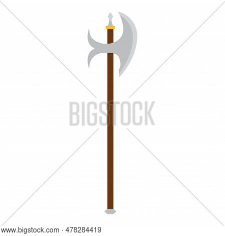 Isolated Polearm Weapon Medieval Icon Vector Illustration
