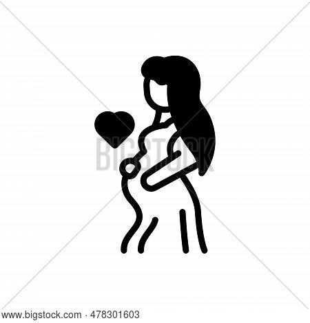Black Solid Icon For Maternity Motherhood Parentage Parenthood Gestation Pregnancy Pregnant Fertilit
