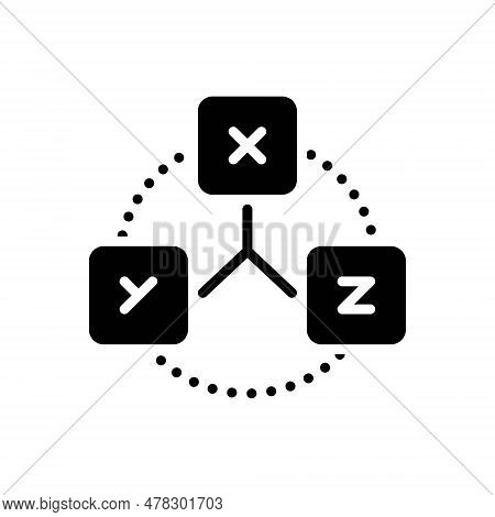 Black Solid Icon For Coordinates Harmonize Correlate Interrelate Bring-together Management Xyz Axis 