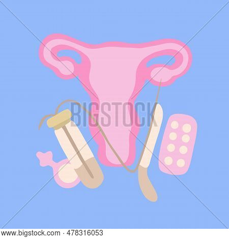 Vector Isolated Illustration Of Egg Donation. In Vitro Fertilization. Artificial Insemination. Trans