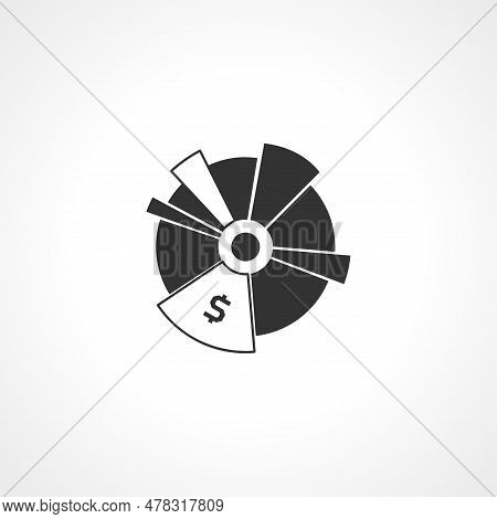 Pie Chart Sign. Pie Chart Isolated Simple Vector Icon
